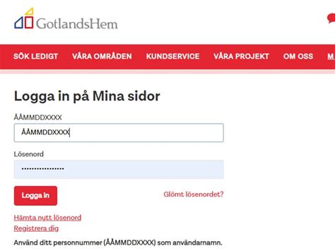 Logga in på Mina sidor